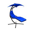 Hanging Lounger Chair With Canopy And Cushion Built In Pillow Navy