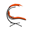 Hanging Lounger Chair With Canopy And Cushion Built In Pillow Orange