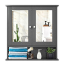Wall Mounted Hanging Storage Cabinet Cupboard With Doors And 2 Mirrors