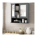 Wall Mounted Hanging Storage Cabinet Cupboard With Doors And 2 Mirrors