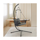 Hanging Swing Chair With Stand And Cozy Seat And Back Cushions