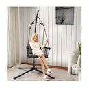 Hanging Swing Chair With Stand And Cozy Seat And Back Cushions