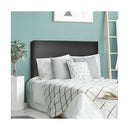 Twin Size Wall mounted Headboard for Bedroom and Guest Room Black PU and sponge and MDF