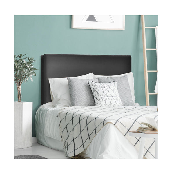 Twin Size Wall mounted Headboard for Bedroom and Guest Room Black PU and sponge and MDF