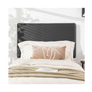 Twin Size Wall mounted Headboard for Bedroom and Guest Room Black PU and sponge and MDF
