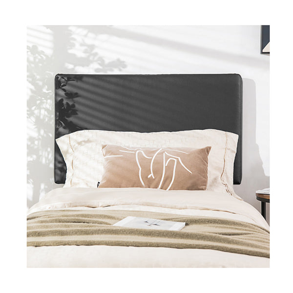 Twin Size Wall mounted Headboard for Bedroom and Guest Room Black PU and sponge and MDF