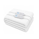 Heated Electric Blanket Fitted Fleece Underlay Winter Throw White