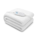 Heated Electric Blanket Fitted Fleece Underlay Winter Throw White