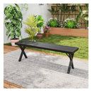 Heavy Duty 2 Person Bench With Slatted Seat And X Legs