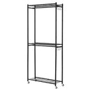 Heavy Duty Clothes Rack Garment Organizer 202 Cm Wheels Bedroom Black