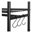 Heavy Duty Clothes Rack Garment Organizer 202 Cm Wheels Bedroom Black