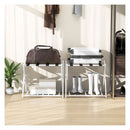 Heavy Duty Folding Luggage Rack With Shelves 2 Pieces White