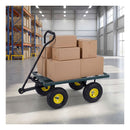 Heavy Duty Metal Garden Cart With Removable Mesh Sides And Bag Green