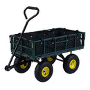 Heavy Duty Metal Garden Cart With Removable Mesh Sides And Bag Green
