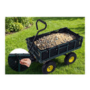 Heavy Duty Metal Garden Cart With Removable Mesh Sides And Bag Green
