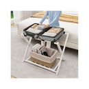 White Heavy Duty Folding Luggage Rack With Shelves
