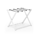 White Heavy Duty Folding Luggage Rack With Shelves