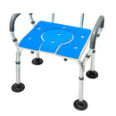 Height Adjustable Aluminium Commode Shower Chair With Armrests