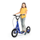 Height Adjustable Youth Scooter With 2 V Type Handbrakes For Kids Blue