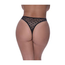High Waist Micro Star Thong Black