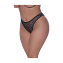 High Waist Micro Star Thong Black