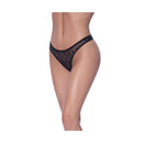 High Waist Micro Star Thong Black