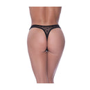 High Waist Micro Star Thong Black
