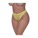 High Waist Micro Star Thong Lime