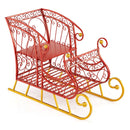 Hollowed Out Metal Christmas Santa Sleigh Basket