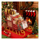Hollowed Out Metal Christmas Santa Sleigh Basket