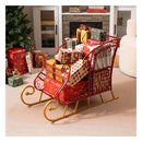 Hollowed Out Metal Christmas Santa Sleigh Basket