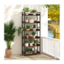 6 Tier Industrial Bookcase With Metal Frame For Garage Living Room