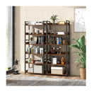 6 Tier Industrial Bookcase With Metal Frame For Garage Living Room