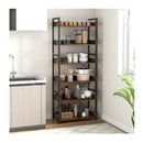 6 Tier Industrial Bookcase With Metal Frame For Garage Living Room