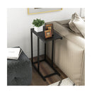 Industrial C Shaped Narrow End Side Table And Rectangle Tabletop
