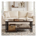 Industrial Coffee Table Rectangular 2 Tier With Open Shelf Brown