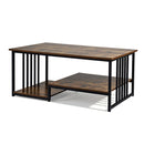 Industrial Coffee Table Rectangular 2 Tier With Open Shelf Brown