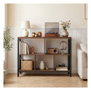 Industrial Storage Organizer With 5 Cubes And Metal Frame Rustic Brown