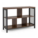 Industrial Storage Organizer With 5 Cubes And Metal Frame Rustic Brown