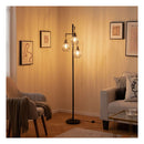 Industrial Tree Floor Lamp With 3 Birdcage Lampshades Black