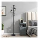 Industrial Tree Floor Lamp With 3 Birdcage Lampshades Black