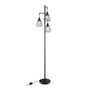 Industrial Tree Floor Lamp With 3 Birdcage Lampshades Black