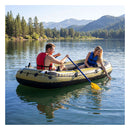 Inflatable Boat 3 Person Fishing Raft With Oars Pump And Mount Green