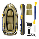 Inflatable Boat 3 Person Fishing Raft With Oars Pump And Mount Green
