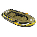 Inflatable Boat 3 Person Fishing Raft With Oars Pump And Mount Green