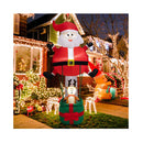 Inflatable Christmas Santa Claus With Reindeer And Led Lights