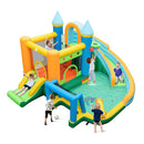 Inflatable Water Slide With Climbing Wall And Ocean Balls Without Blower