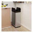 Infrared Motion Sensor Garbage Can With Automatic Wing Lid Silver