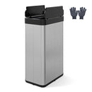 Infrared Motion Sensor Garbage Can With Automatic Wing Lid Silver