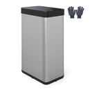 Infrared Motion Sensor Garbage Can With Automatic Wing Lid Silver